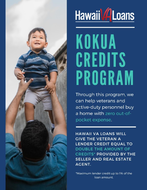 Introducing The Kokua Credits Program With Hawaii Va Loans Hawaii Va Loans Va Home Buying Made Easy