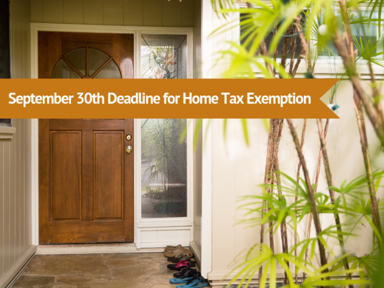September 30th Deadline for Home Tax Exemption Hawaii VA Loans VA